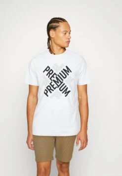 JACK&JONES Premium Jprblacross Tee Crew Neck - T-Shirt Print - White