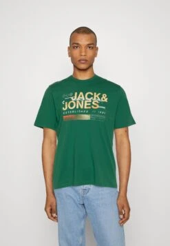 Jack & Jones Jcowater Logo Tee Crew Neck - T-Shirt Print - Verdant Green