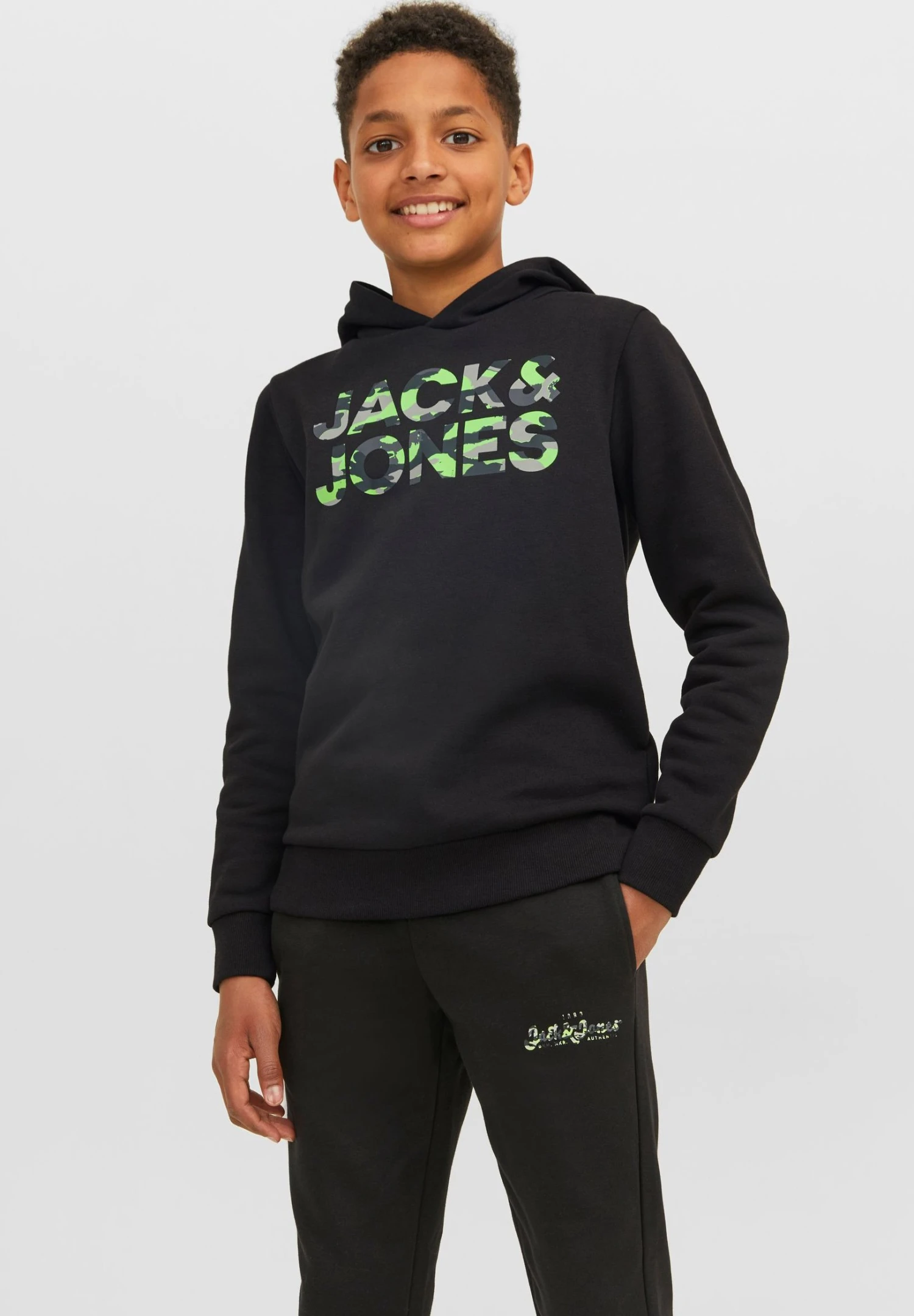 Jack & Jones Junior Jjmiles Hood Jnr - Sweater - Black 4 Jack & Jones Junior Jjmiles Hood Jnr - Sweater - Black - Afbeelding 2
