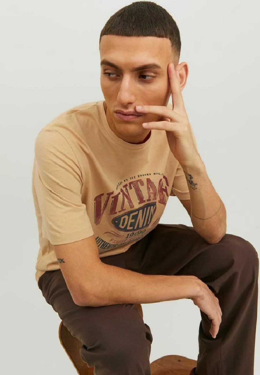 JACK&JONES Premium Vintage - T-Shirt Print - Sand 8 JACK&JONES Premium Vintage - T-Shirt Print - Sand - Afbeelding 6