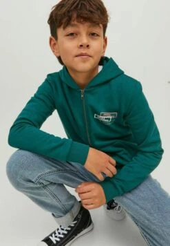 Jack & Jones Junior Mit Reissverschluss Logo - Sweater Met Rits - Deep Teal -Jack & Jones Winkel 12f3b698643347a28daec312cb076590