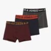 Jack & Jones Junior Jaclichfield Trunks Junior 3 Pack - Onderbroeken - Dark Grey Melange/Burgundy/Navy Blazer -Jack & Jones Winkel 382778f086ce4702a7afacf6b2dd9932