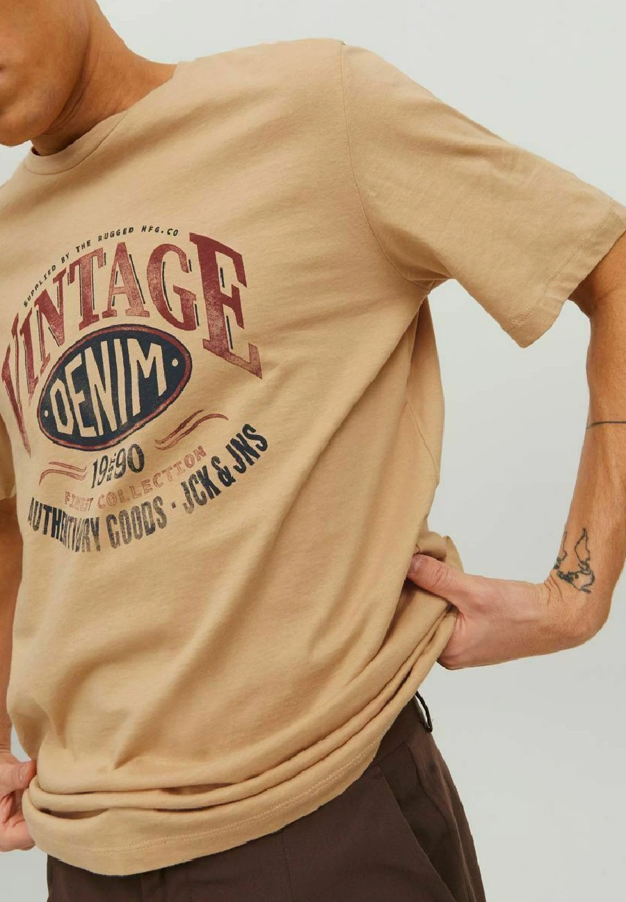 JACK&JONES Premium Vintage - T-Shirt Print - Sand 6 JACK&JONES Premium Vintage - T-Shirt Print - Sand - Afbeelding 4