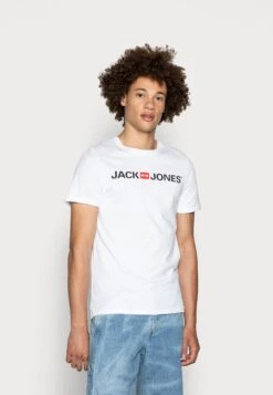 Jack & Jones Jjecorp Logo Crew Neck- T-Shirt Print - White