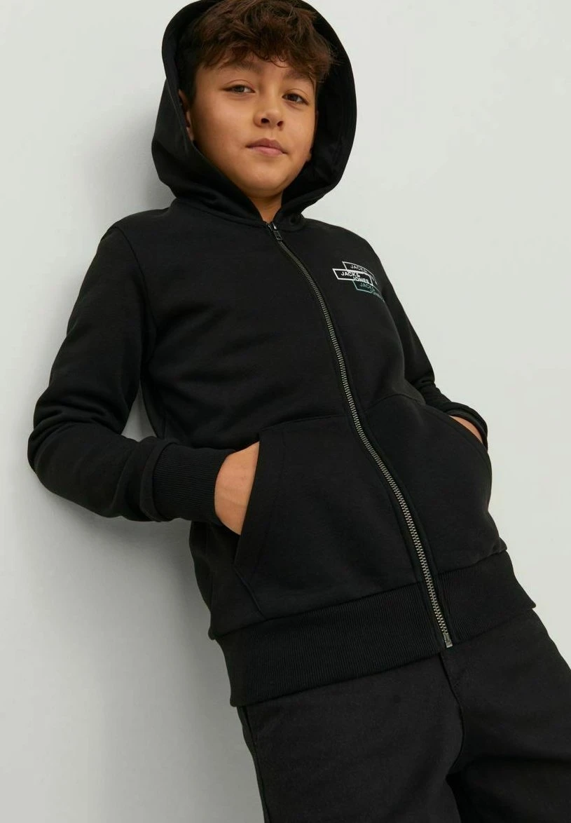 Jack & Jones Junior Mit Reissverschluss Logo - Sweater Met Rits - Black 8 Jack & Jones Junior Mit Reissverschluss Logo - Sweater Met Rits - Black - Afbeelding 6
