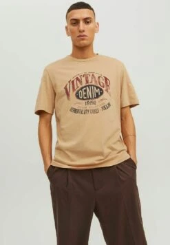 JACK&JONES Premium Vintage - T-Shirt Print - Sand