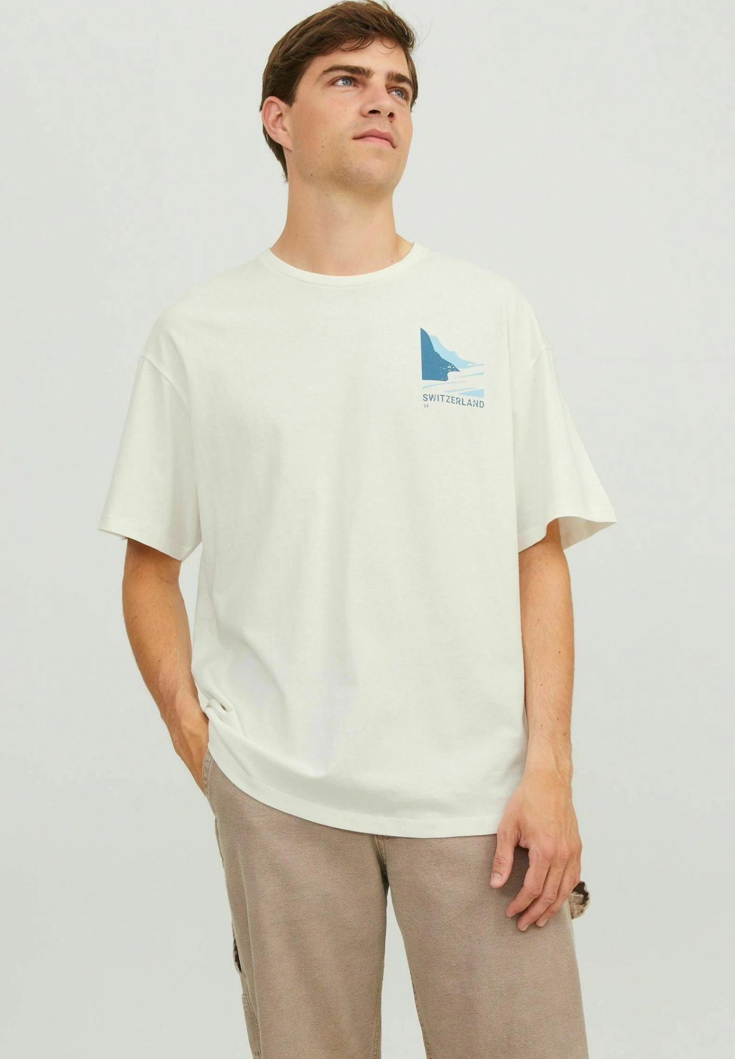 Jack & Jones Crew Neck - T-Shirt Print - Cloud Dancer 5 Jack & Jones Crew Neck - T-Shirt Print - Cloud Dancer - Afbeelding 3