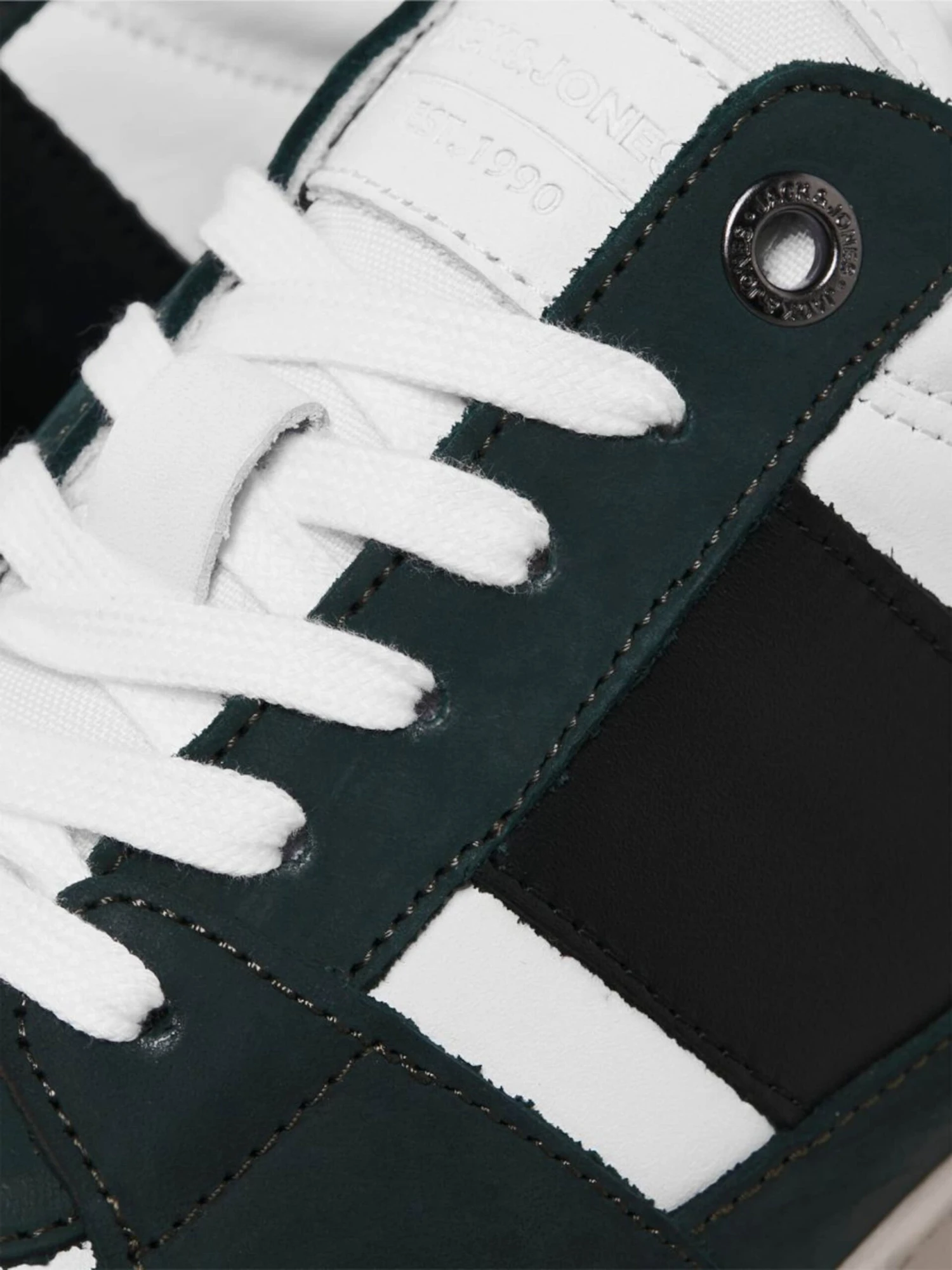 Jack & Jones Casual Sneakers Sneakers Laag Basket Heren Donkergroen / Wit 9 Jack & Jones Casual Sneakers Sneakers Laag Basket Heren Donkergroen / Wit - Afbeelding 7