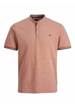 JACK&JONES Premium Mandarinkragen - T-Shirt Basic - Apricot