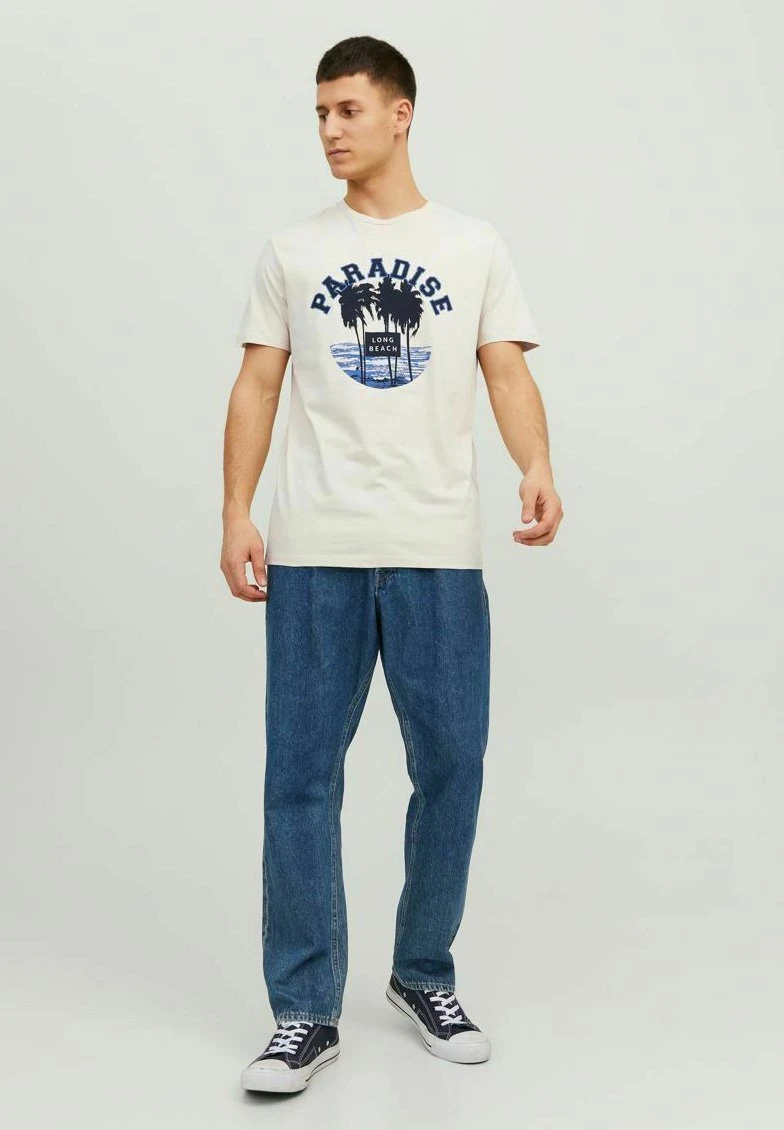 Jack & Jones Crew Neck - T-Shirt Print - Moonbeam 4 Jack & Jones Crew Neck - T-Shirt Print - Moonbeam - Afbeelding 2