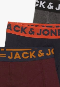 Jack & Jones Junior Jaclichfield Trunks Junior 3 Pack - Onderbroeken - Dark Grey Melange/Burgundy/Navy Blazer -Jack & Jones Winkel 69d3932471e34da6bacd938997c96ebe