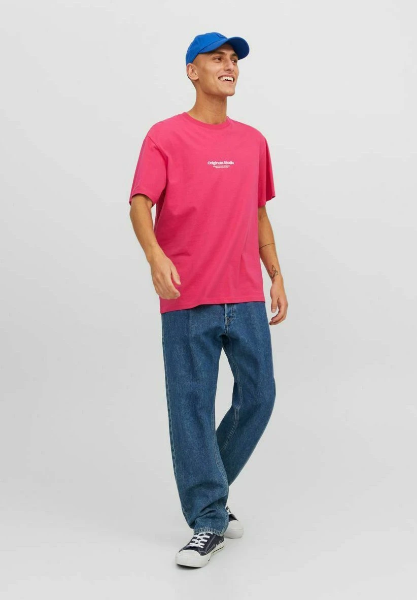 Jack & Jones Jorvesterbro Crew Neck Noos - T-Shirt Print - Fuchsia Rose 4 Jack & Jones Jorvesterbro Crew Neck Noos - T-Shirt Print - Fuchsia Rose - Afbeelding 2