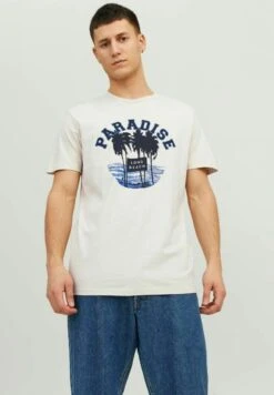 Jack & Jones Crew Neck - T-Shirt Print - Moonbeam