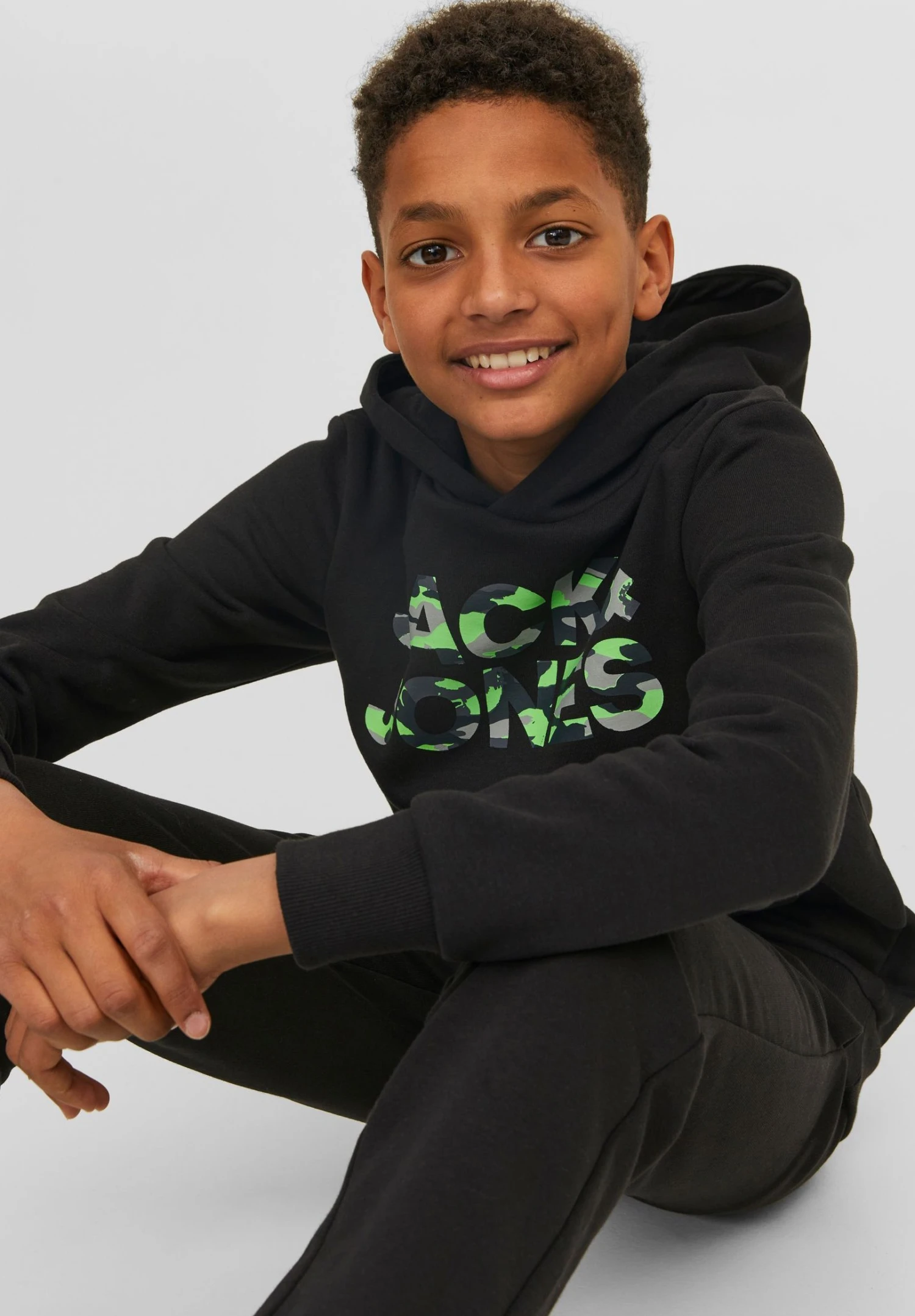 Jack & Jones Junior Jjmiles Hood Jnr - Sweater - Black 7 Jack & Jones Junior Jjmiles Hood Jnr - Sweater - Black - Afbeelding 5