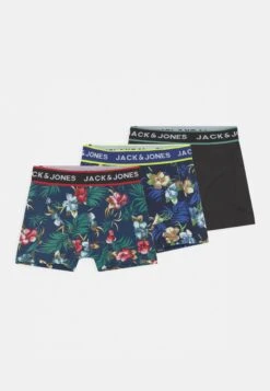 Jack & Jones Junior Flower Trunks Jr 3 Pack - Onderbroeken - Black/Barbadoes Cherry/Maritime Blue