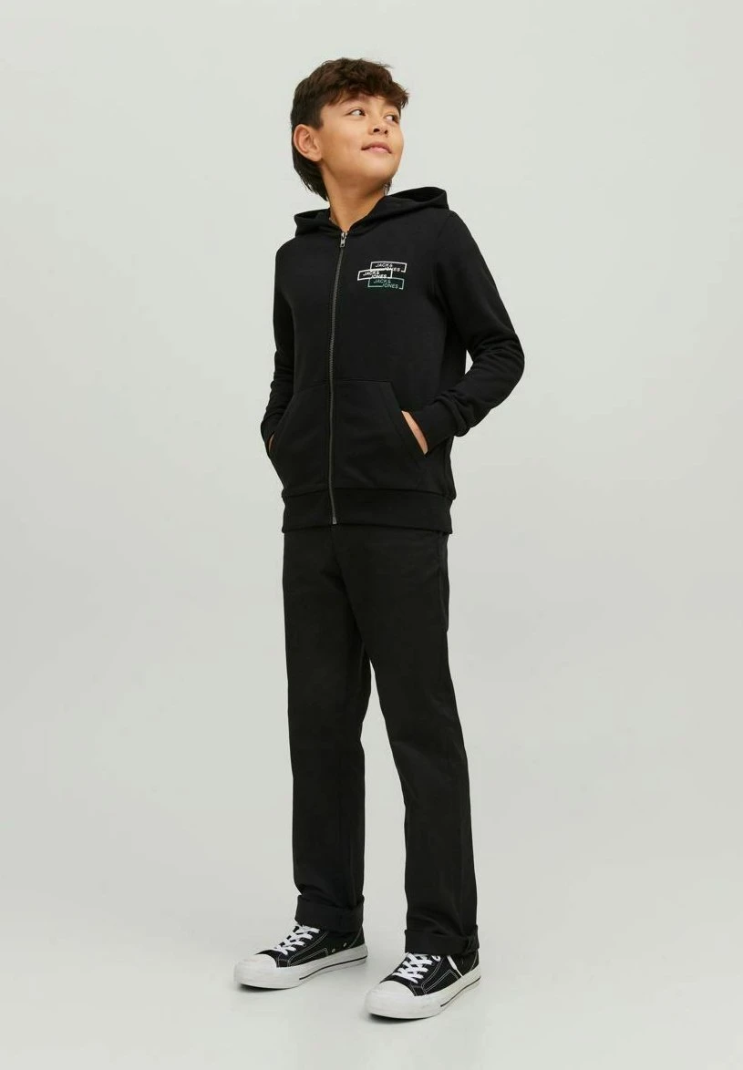 Jack & Jones Junior Mit Reissverschluss Logo - Sweater Met Rits - Black 4 Jack & Jones Junior Mit Reissverschluss Logo - Sweater Met Rits - Black - Afbeelding 2