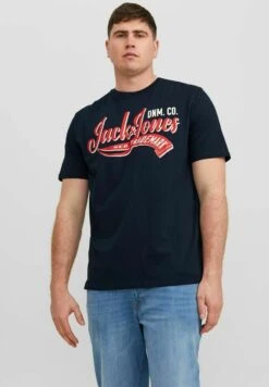 Jack & Jones Elogo Tee Ss O-Neck 2 Col - T-Shirt Print - Navy Blazer