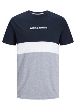 Jack & Jones Ereid Blocking Tee Ss Noos - T-Shirt Print - Navy Blazer