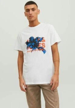 Jack & Jones Jcomarina Tee Crew Neck - T-Shirt Print - White
