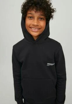 Jack & Jones Junior Jorclean Hood - Hoodie - Black -Jack & Jones Winkel a815a0257fe74733b2d6b7bcfc609ddf