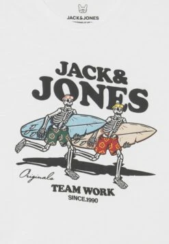 Jack & Jones Junior Jorvenice Bones Tee Crew Neck- T-Shirt Print - Cloud Dancer -Jack & Jones Winkel b3799f6442444729b4830da9bd111256