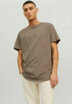 Jack & Jones Jjenoa Ss Crew Neck Noos - T-Shirt Basic - Dark Brown