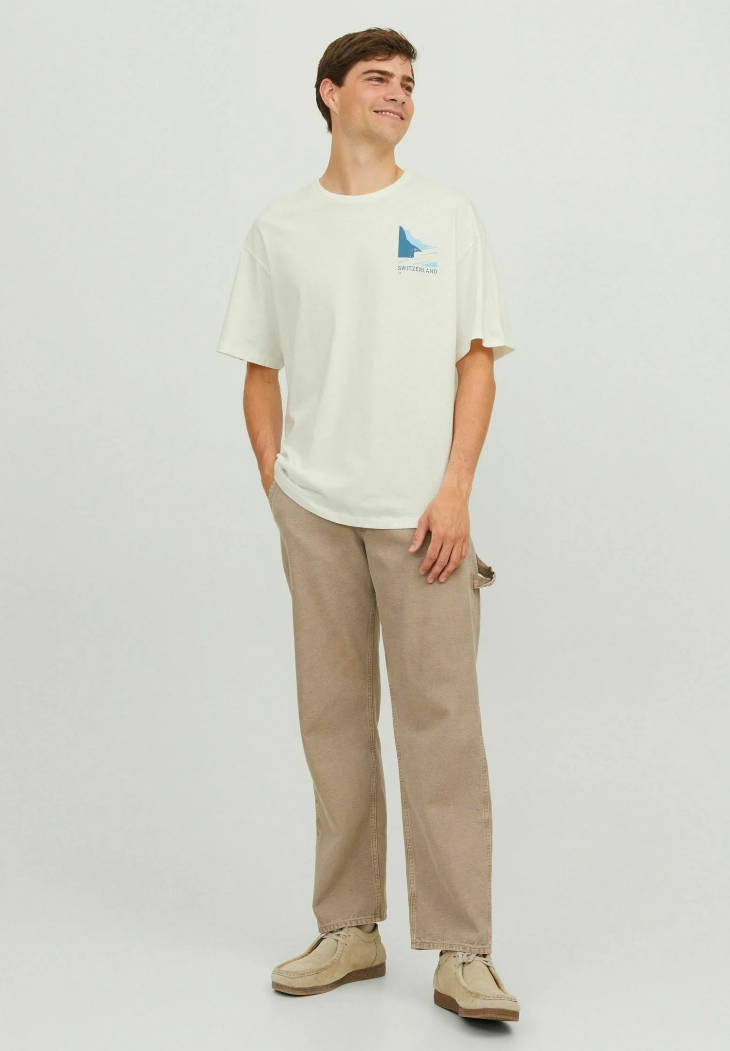 Jack & Jones Crew Neck - T-Shirt Print - Cloud Dancer 4 Jack & Jones Crew Neck - T-Shirt Print - Cloud Dancer - Afbeelding 2