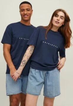 Jack & Jones Jorcopenhagen Tee- T-Shirt Print - Org Print / Cloud Emb