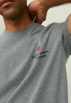 Jack & Jones Jjrdd Eddy Ss Crew Neck Sn - T-Shirt Print - Light Grey Melange -Jack & Jones Winkel de96edf82a784f5396247fae63ae39b9