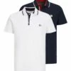 Jack & Jones 2Er Pack - Poloshirt - Dark Blue White -Jack & Jones Winkel f47f6fc27ffd407c93033215ec5324ac