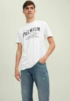 JACK&JONES Premium T-Shirt Print - Cloud Dancer